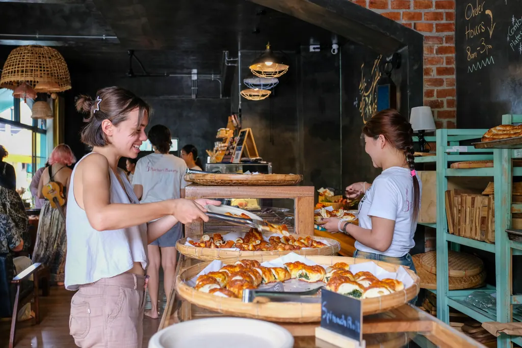 At the counter